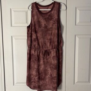 Athleta Brown Tie-Dye Midi Dress